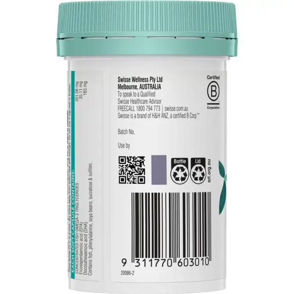 Swisse Kids 兒童天然魚油營養膠囊 60粒：圖片 3