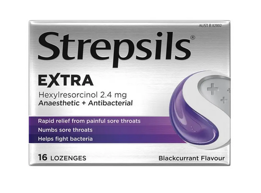 Strepsils 特濃黑加侖味潤喉糖16粒裝