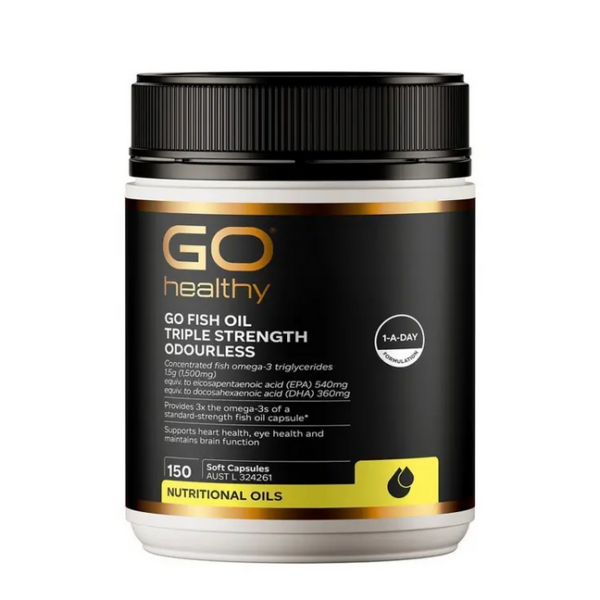 Go Healthy 三倍強效魚油無味膠囊 150 粒