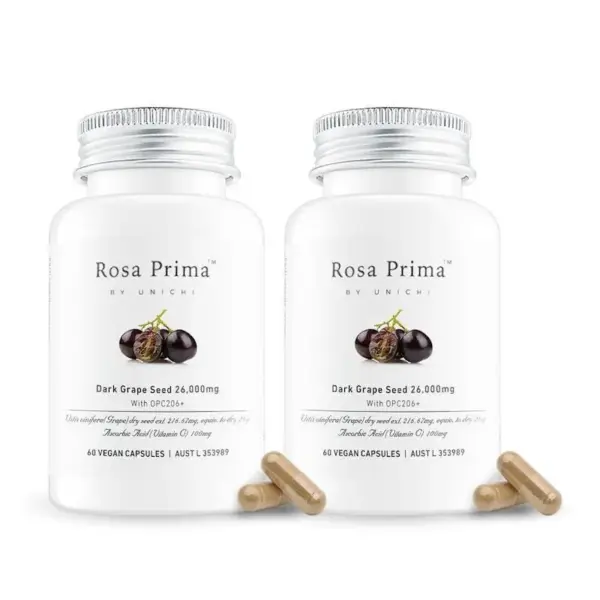 Unichi Rosa Prima 黑葡萄籽精華膠囊 26,000mg（60粒 x2瓶）