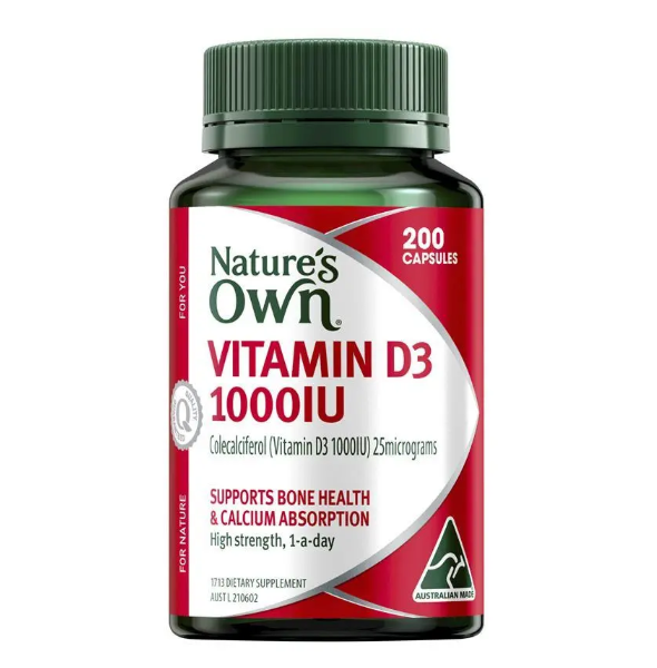 Nature's Own 維生素D3 1000IU 200膠囊
