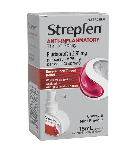 Strepfen 抗發炎喉嚨噴霧劑（櫻桃薄荷口味）15ml